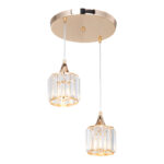Ceiling light PWL-1025 Ε27 metal golden-glass D30x70cm - Image 3
