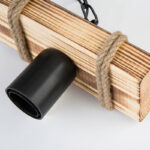 Ceiling light PWL-1027 Ε27 metal black-natural 20x10x43cm - Слика 4