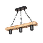 Ceiling light PWL-1027 Ε27 metal black-natural 48.5x10x47cm - Слика 2