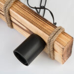 Ceiling light PWL-1027 Ε27 metal black-natural 48.5x10x47cm - Слика 3