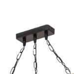 Ceiling light PWL-1027 Ε27 metal black-natural 48.5x10x47cm - Слика 4