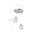 Ceiling light PWL-1025 Ε27 metal chrome-glass D30x70cm - Слика 4