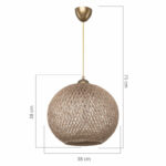 Ceiling light Leshia Ε27  brown D38x38cm - Image 4
