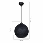 Ceiling light Leshia Ε27  black D26x26cm - Слика 4