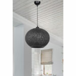 Ceiling light Leshia Ε27 black D38x38cm - Слика 2