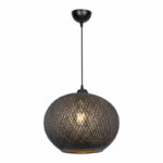 Ceiling light Leshia Ε27 black D38x38cm - Слика 3