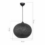 Ceiling light Leshia Ε27 black D38x38cm - Слика 4