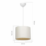 Ceiling light PWL-1115 Ε27 cream-white D22x16.5cm - Image 4