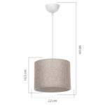 Ceiling light PWL-1115 Ε27 beige-white D22x16,5cm - Image 4