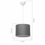 Ceiling light PWL-1115 Ε27 grey-white D22x16,5cm - Слика 4