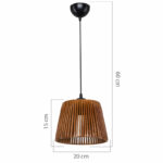 Ceiling light PWL-1116 Ε27 brown D20x15cm - Слика 4