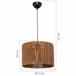 Ceiling light PWL-1117 Ε27 brown D30.5x20cm - Слика 4