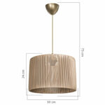 Ceiling light PWL-1118 Ε27 natural D30x24cm - Слика 4