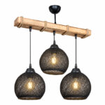 Ceiling light Fiona Ε27 black-natural 50x20x63cm - Слика 3