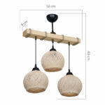 Ceiling light Fiona Ε27 cream-natural 50x20x63cm - Image 4