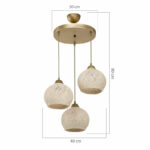 Ceiling light PWL-1121 Ε27 cream-gold D40x75cm - Image 4