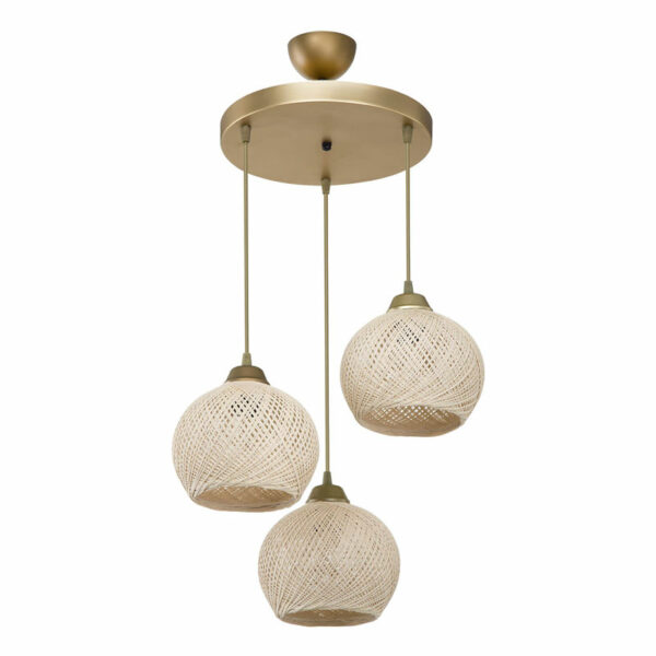 Ceiling light PWL-1121 Ε27 cream-gold D40x75cm