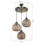Ceiling light PWL-1121 Ε27 brown D40x75cm - Слика 4