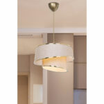 Ceiling light PWL-1127 Ε27 beige-brown-golden D32.5x31cm - Image 2