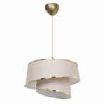 Таванска светилка PWL-1127 Е27 беж-кафеава-златна D32.5x31cm