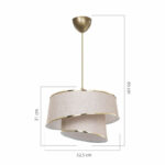 Ceiling light PWL-1127 Ε27 beige-brown-golden D32.5x31cm - Image 4