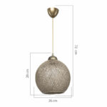 Ceiling light Leshia Ε27  brown D26x26cm - Image 4