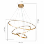 Ceiling light PWL-1156 LED 60-80W golden D60x75cm - Слика 4