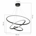 Ceiling light PWL-1156 LED 60-80Wblack D60x75cm - Слика 4