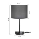 Table lamp PWL-1183 Ε27 anthracite-black D22x36.5cm - Image 4