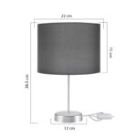 Table lamp PWL-1183 Ε27 anthracite-silver D22x36.5cm - Слика 4