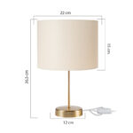 Table lamp PWL-1183 Ε27 cream-golden D22x36.5cm - Слика 4