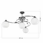Ceiling light PWL-0966 Ε27 silver-white D65x35cm - Слика 4