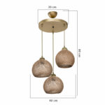 Ceiling light PWL-1121 Ε27 beige-golden D40x80cm - Слика 4