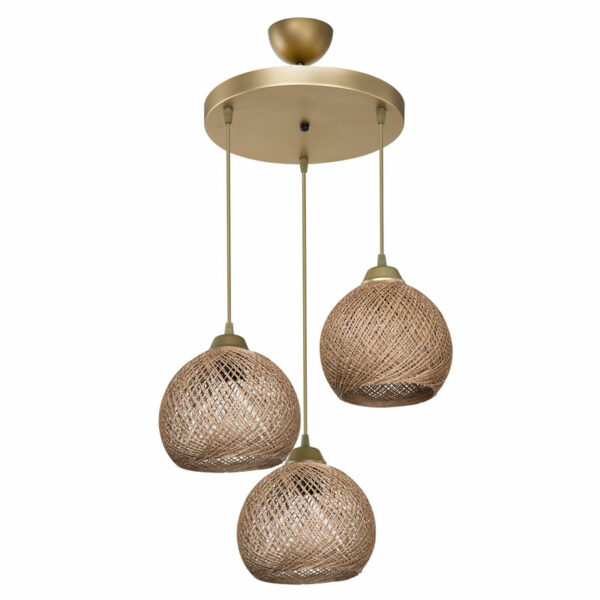 Ceiling light PWL-1121 Ε27 beige-golden D40x80cm