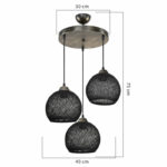 Ceiling light PWL-1121 Ε27 black-bronze D40x80cm - Image 4
