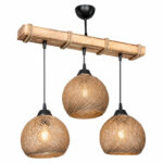 Ceiling light Fiona Ε27 walnut-beige 50x20x63cm - Слика 2
