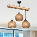 Ceiling light Fiona Ε27 walnut-beige 50x20x63cm - Слика 3