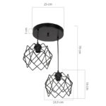 Ceiling light PWL-1021 Ε27 black D40x70cm - Слика 4
