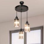 Ceiling light PWL-1195 Ε27 black-amber D30x80cm - Image 2