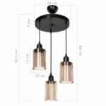 Ceiling light PWL-1195 Ε27 black-amber D30x80cm - Image 4