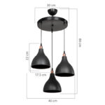 Ceiling light Lofty Ε27 black D40x80cm - Слика 4