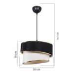 Ceiling light Loopy Ε27 black-white D30x18cm - Слика 4