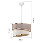 Ceiling light Loopy Ε27 beige-white D30x18cm - Слика 4