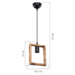 Ceiling light Isolate Ε27 walnut 18.5x3x24cm - Слика 4