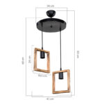 Ceiling light Isolate Ε27 walnut D43x83cm - Слика 4