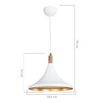 Ceiling light Keen Ε27 white-natural D29.5x70cm - Слика 4