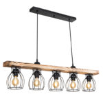 Ceiling light Jazzy Ε27 walnut-black 100x8.5x27cm - Слика 2