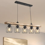 Ceiling light Jazzy Ε27 walnut-black 100x8.5x27cm - Слика 3