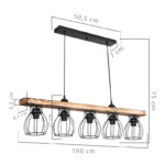Ceiling light Jazzy Ε27 walnut-black 100x8.5x27cm - Слика 4