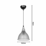 Ceiling light Orazio Ε27 dark grey-black D18.5x56cm - Слика 3